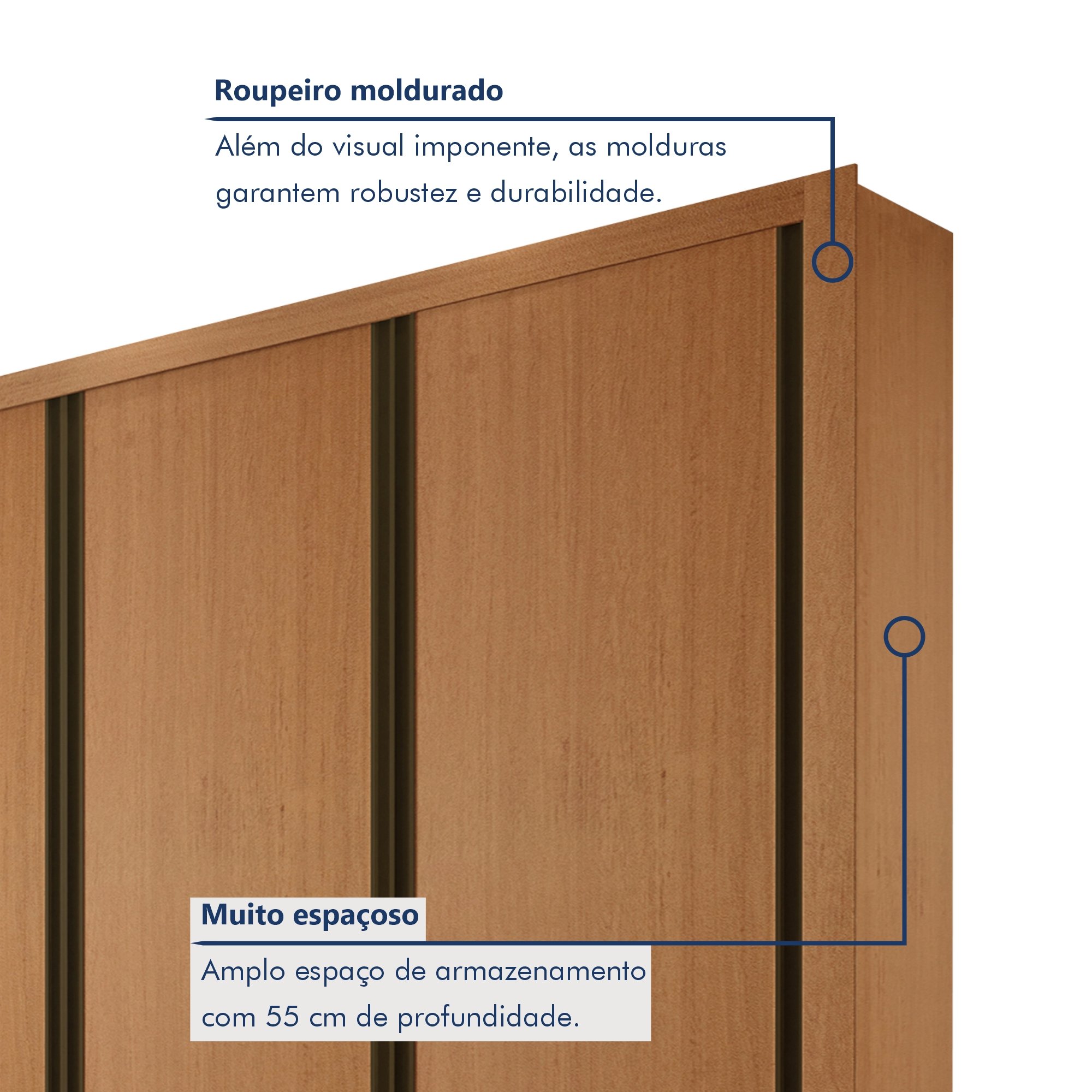 Guarda Roupa Casal Premium Liv 279,3cm 4 Portas 4 Gavetas Espresso Móveis - 2