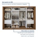 Ver imagem 7 de Guarda Roupa Casal Premium Liv 4 Portas de Correr e 4 Gavetas 279,3cm Yescasa Marrom/Carvalho