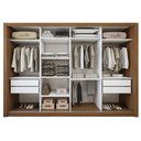 Ver imagem 4 de Guarda Roupa Casal Premium Liv 4 Portas de Correr e 4 Gavetas 279,3cm Yescasa Marrom/Carvalho
