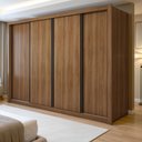 Ver imagem 1 de Guarda Roupa Casal Premium Liv 4 Portas de Correr e 4 Gavetas 279,3cm Yescasa Marrom/Carvalho