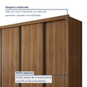 Ver mais imagens de Guarda Roupa Casal Premium Liv 4 Portas de Correr e 4 Gavetas 279,3cm Yescasa Marrom/Carvalho