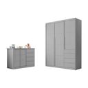 Ver imagem 1 de Quarto Infantil Bebê Pérola Cômoda e Guarda Roupa Cinza