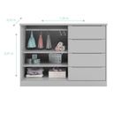 Ver imagem 3 de Quarto Infantil Bebê Pérola Cômoda e Guarda Roupa Cinza