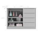 Ver imagem 3 de Quarto Infantil Bebê Pérola Cômoda e Guarda Roupa Cinza