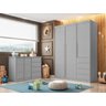 Quarto Infantil Bebê Pérola Cômoda e Guarda Roupa Cinza - 2