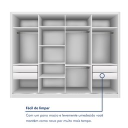 Guarda Roupa Casal Premium Zara 279,3cm com Espelho 4 Portas 4 Gavetas Espresso Móveis     - 7