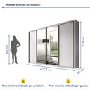 Ver mais imagens de Guarda Roupa Casal Premium Zara 279,3cm com Espelho 4 Portas 4 Gavetas Espresso Móveis    