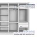Ver imagem 5 de Guarda Roupa Casal Premium Zara 279,3cm com Espelho 4 Portas 4 Gavetas Yescasa