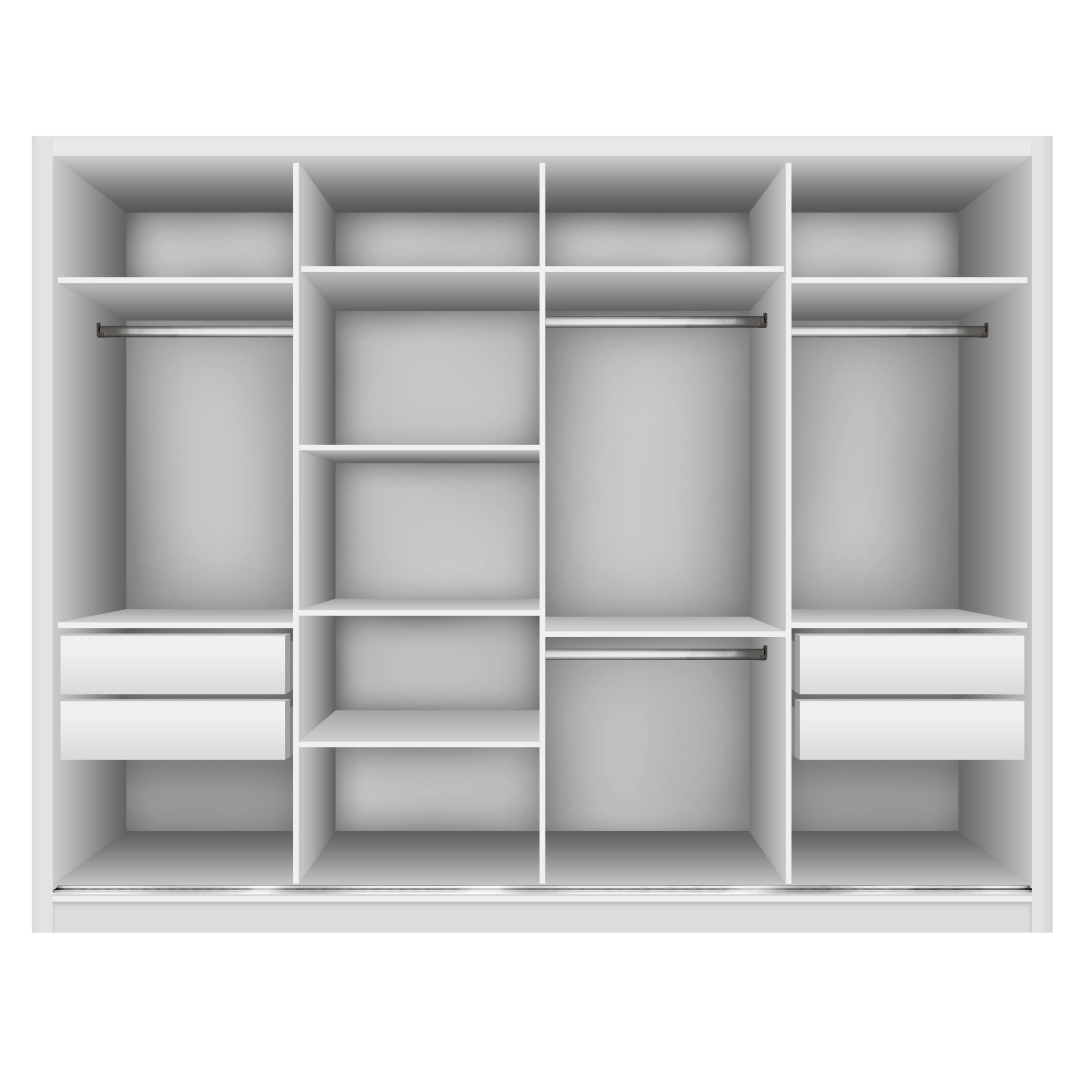 Guarda Roupa Casal Premium Zara 279,3cm com Espelho 4 Portas 4 Gavetas Espresso Móveis     - 11