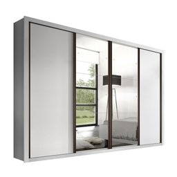 Guarda Roupa Casal Premium Zara 279,3cm com Espelho 4 Portas 4 Gavetas Yescasa - 2 Guarda Roupa Casal Premium Zara 279,3cm com Espelho 4 Portas 4 Gavetas Yescasa - 2