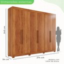 Ver imagem 5 de Guarda-roupa Casal 6 Portas 6 Gavetas Órion Premium com Pés 100% MDF
