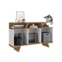 Ver imagem 3 de Aparador Buffet Nobu 3 Portas 3 Nichos Capacidade 35kg 135cm MDP Branco e Mel - Emovell