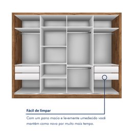 Guarda Roupa Casal Premium Zara 279,3cm com Espelho 4 Portas 4 Gavetas Espresso Móveis     - 7