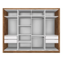 Guarda Roupa Casal Premium Zara 279,3cm com Espelho 4 Portas 4 Gavetas Espresso Móveis     - 11