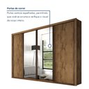 Ver imagem 4 de Guarda Roupa Casal Premium Zara 279,3cm com Espelho 4 Portas 4 Gavetas Yescasa Marrom/Freijó