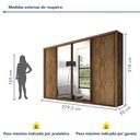 Ver mais imagens de Guarda Roupa Casal Premium Zara 279,3cm com Espelho 4 Portas 4 Gavetas Espresso Móveis    