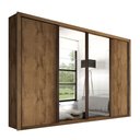 Ver imagem 2 de Guarda Roupa Casal Premium Zara 279,3cm com Espelho 4 Portas 4 Gavetas Yescasa Marrom/Freijó