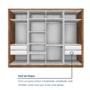 Ver mais imagens de Guarda Roupa Casal Premium Zara 279,3cm com Espelho 4 Portas 4 Gavetas Yescasa Marrom/Freijó