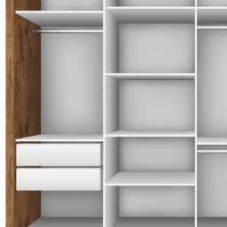 Guarda Roupa Casal Premium Zara 279,3cm com Espelho 4 Portas 4 Gavetas Espresso Móveis     - 9