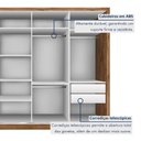 Ver imagem 5 de Guarda Roupa Casal Premium Zara 279,3cm com Espelho 4 Portas 4 Gavetas Yescasa
