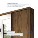 Ver imagem 3 de Guarda Roupa Casal Premium Zara 279,3cm com Espelho 4 Portas 4 Gavetas Yescasa Marrom/Freijó