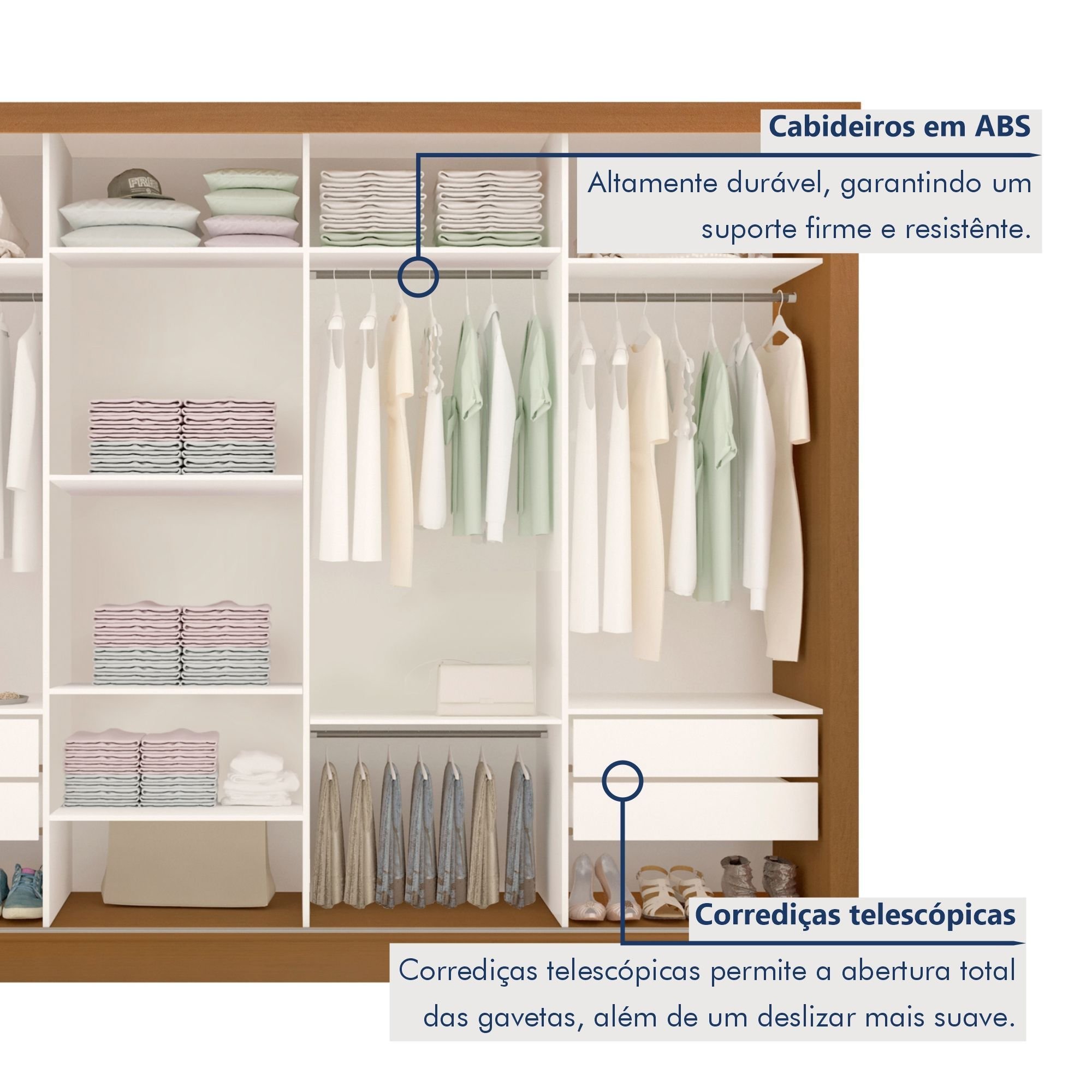 Guarda Roupa Casal Premium Zara 279,3cm com Espelho 4 Portas 4