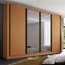 Ver imagem 1 de Guarda Roupa Casal Premium Zara 279,3cm com Espelho 4 Portas 4 Gavetas Yescasa Marrom/Carvalho