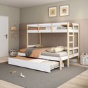 Ver imagem 1 de Treliche Juvenil Solteiro e Casal Family Soft Madeira e MDF Casatema MadeiraOriginals Branco/Marrom
