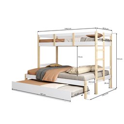 Treliche Juvenil Solteiro e Casal Family Soft Madeira e Mdf casatema - 3