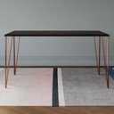 Ver imagem 3 de Mesa de Jantar Elen 140x80cm Tampo Preto com Base Cobre - Cor: Marrom