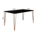 Ver imagem 4 de Mesa de Jantar Elen 140x80cm Tampo Preto com Base Cobre - Cor: Marrom