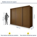 Ver imagem 4 de Guarda Roupa Casal Premium Liv 3 Portas de Correr e 6 Gavetas 242cm Yescasa Marrom/Freijó