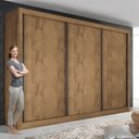 Ver mais imagens de Guarda Roupa Casal Premium Liv 242cm 3 Portas 6 Gavetas Espresso Móveis