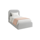 Ver imagem 3 de Cama Solteiro Cabeceira Estofada Quarto Moderno Alto Padrão:linho Cinza