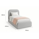 Ver imagem 4 de Cama Solteiro Cabeceira Estofada Quarto Moderno Alto Padrão Cinza
