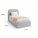 Ver imagem 4 de Cama Solteiro Cabeceira Estofada Quarto Moderno Alto Padrão:linho Cinza