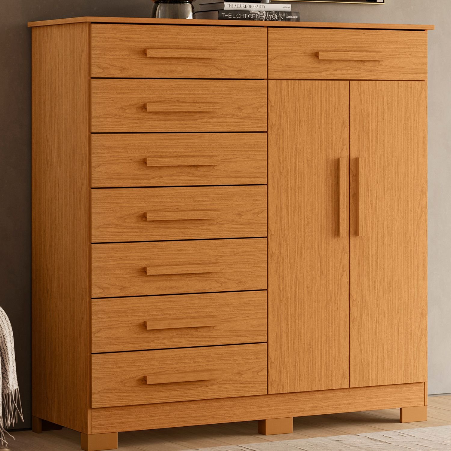 ヘリオ　 Mサイズ Cômoda para Quarto 8 Gavetas e 2 Portas Verona | MadeiraMadeira