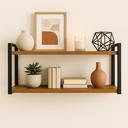 Ver imagem 1 de Prateleira Suspensa Estilo Industrial 100% Mdf Aço 35x25x70