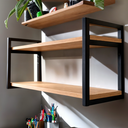 Ver imagem 2 de Prateleira Suspensa Estilo Industrial 100% Mdf Aço 35x25x70