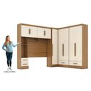 Ver imagem 4 de Quarto Modulado Casal Completo 4 Peças 5 Portas 4 Gavetas com Maleiro Smart Plus Yescasa Bege/Cinamomo Off/White