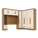 Ver imagem 3 de Quarto Modulado Casal Completo 100% MDF 4 Peças 5 Portas 4 Gavetas com Maleiro Smart Plus