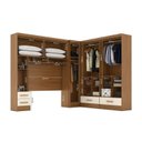 Ver imagem 7 de Quarto Modulado Casal Completo 4 Peças 5 Portas 4 Gavetas com Maleiro Smart Plus Yescasa Bege/Cinamomo Off/White