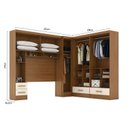 Ver imagem 6 de Quarto Modulado Casal Completo 4 Peças 5 Portas 4 Gavetas com Maleiro Smart Plus Yescasa Bege/Cinamomo Off/White