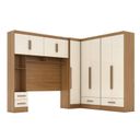 Ver imagem 3 de Quarto Modulado Casal Completo 4 Peças 5 Portas 4 Gavetas com Maleiro Smart Plus Yescasa Bege/Cinamomo Off/White