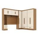 Ver imagem 3 de Quarto Modulado Casal Completo 4 Peças 5 Portas 4 Gavetas com Maleiro Smart Plus Yescasa Bege/Cinamomo Off/White
