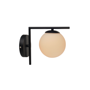 Arandela Perola Aço/vidro 1x G-45 Preto - Avant Arandelas