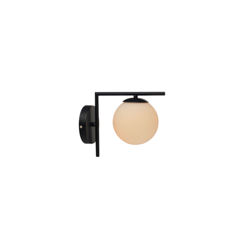 Arandela Perola Aço/vidro 1x G-45 Preto - Avant Arandelas