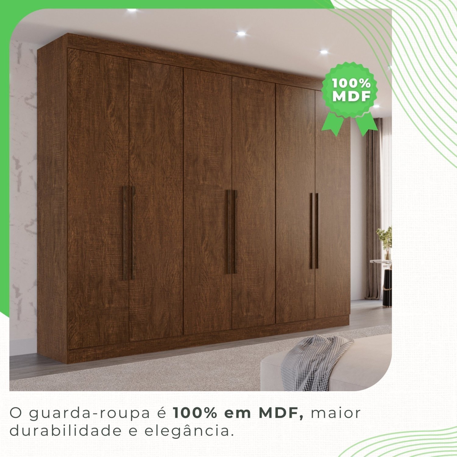 Guarda-roupa Casal 6 Portas 6 Gavetas Órion Premium | MadeiraMadeira