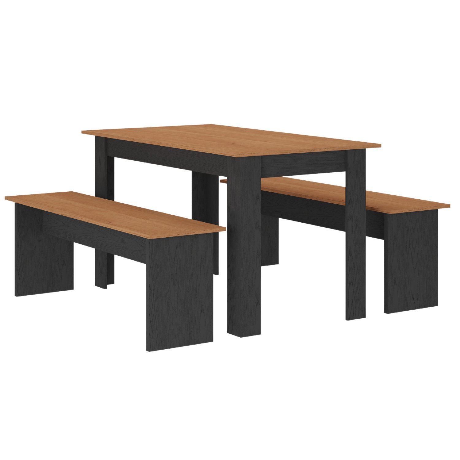 Conjunto Sala de Jantar 1 Mesa 135cm 2 Bancos Primor - 2