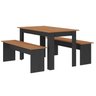 Conjunto Sala de Jantar 1 Mesa 135cm 2 Bancos Primor - 2